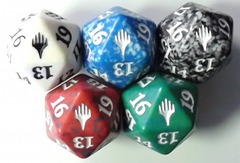 Complete Set of 5 Planeswalker Symbol Spindown D20 Dice MTG Magic